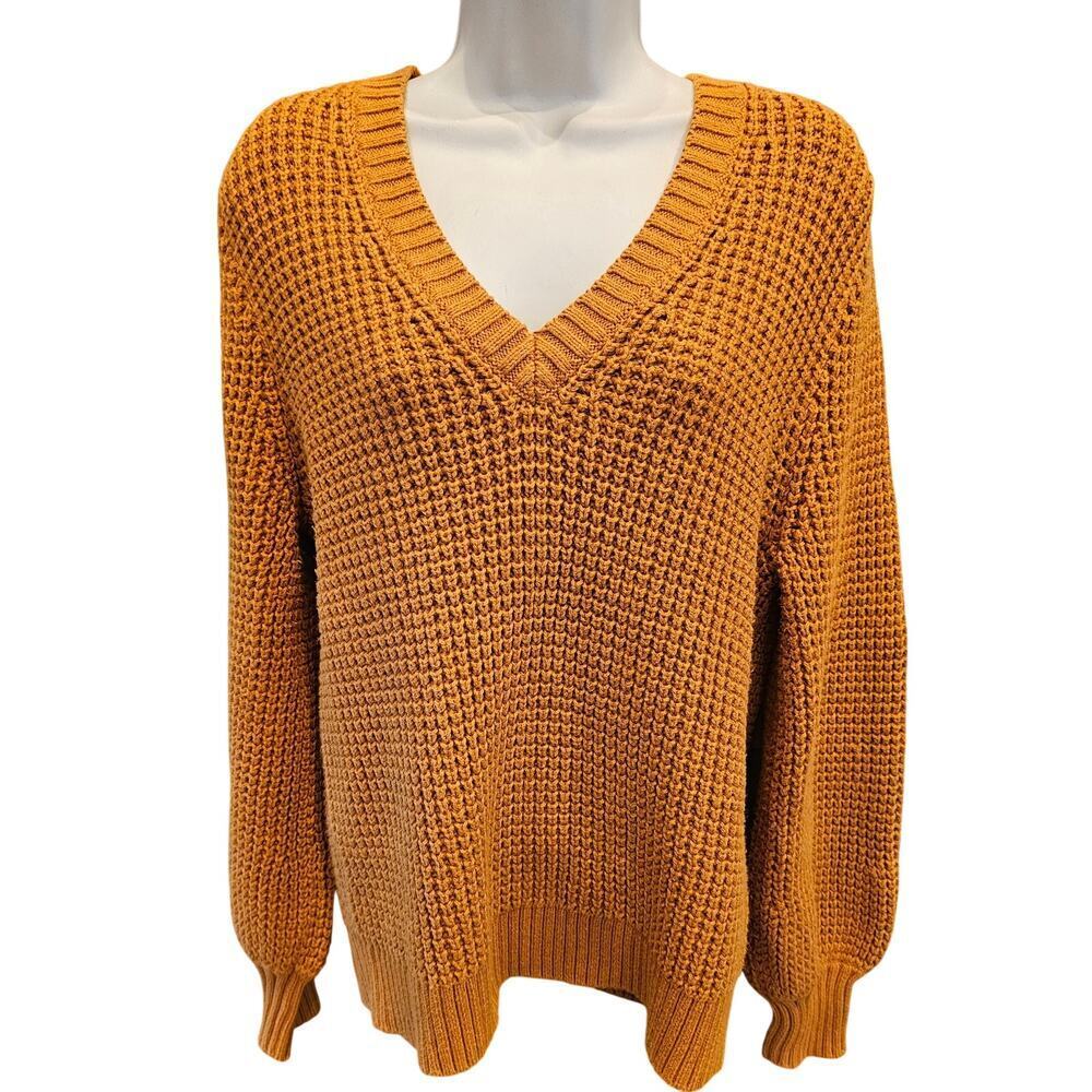 J. Crew chunky thick knit fall color orange sz XL comfy sweater preppy casual
